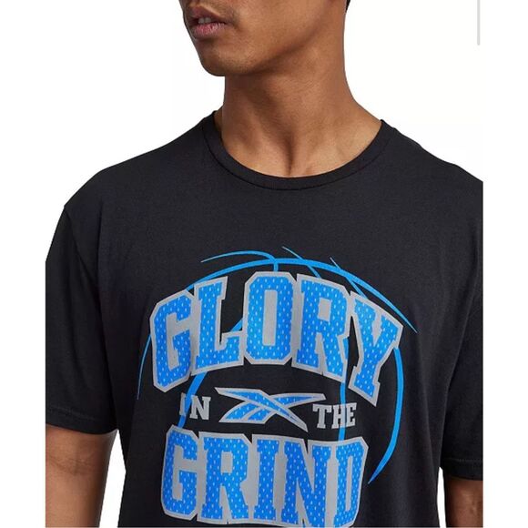 31. Reebok NWT Glory Grind Graphic T-Shirt Black/Vector - Picture 4 of 4